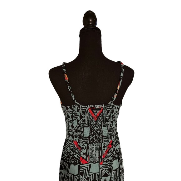 Angie Black Tribal Print Women's Maxi Dress Size Medium - Picture 6 of 10